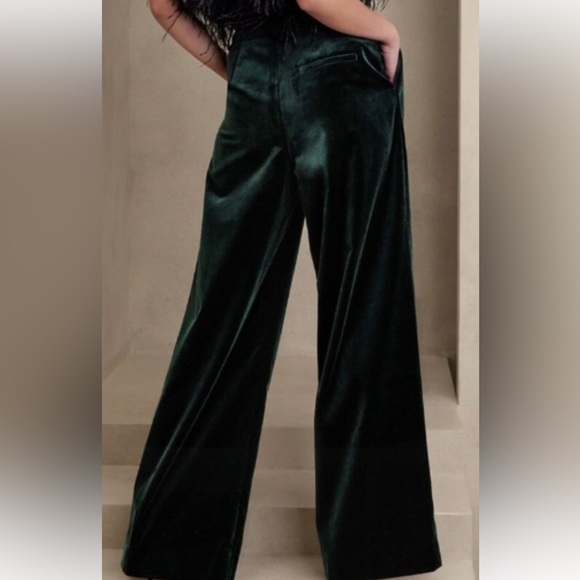 NWT Velvet Boho Hunter Green Veluro Relaxed Pant Banana Republic Sz 0P - Picture 4 of 5